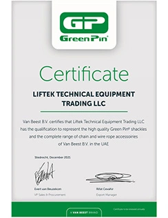 Lifting equipment technical report Dubai