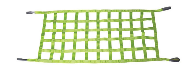 Durable cargo net with customizable mesh size for secure load lifting