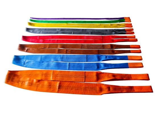 Polyester flat webbing slings for lifting applications
