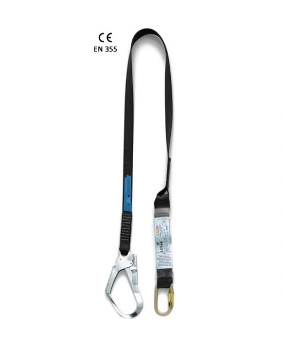 Single lanyard with snap hook and yellow safety connector