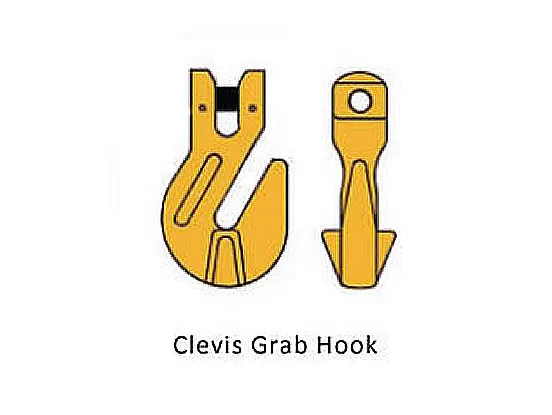 Grade 80 grab hook chain sling fitting for secure load engagement