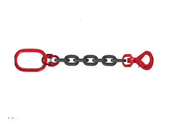 Grade 80 single leg chain sling with hook for vertical lifting