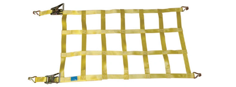 Load securing net with ratchet assembly for safe cargo