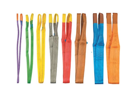 High strength polyester flat webbing slings