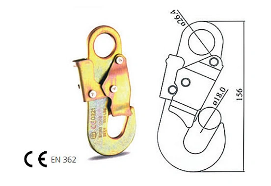 LX01 snap hook stamping steel with certified safety connector