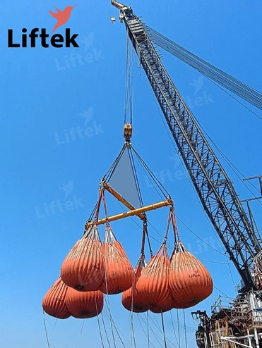 1097 MT crane load test using certified water bags in UAE for heavy lifting safety