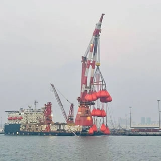 2420mt crane load test uae with liftek waterbags