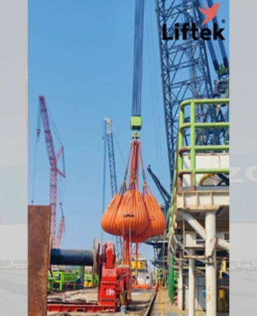Crane load test uae with liftek waterbags