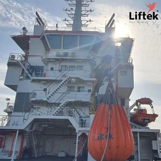 Deck crane load test liftek waterbags