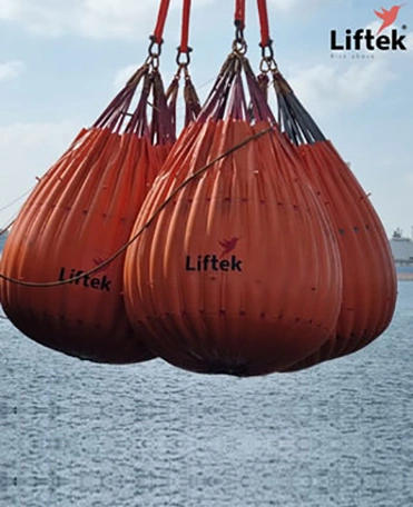 Deck crane load test uae with liftek waterbags