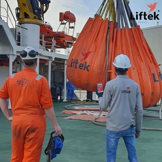 Liftek waterbags crane load test uae