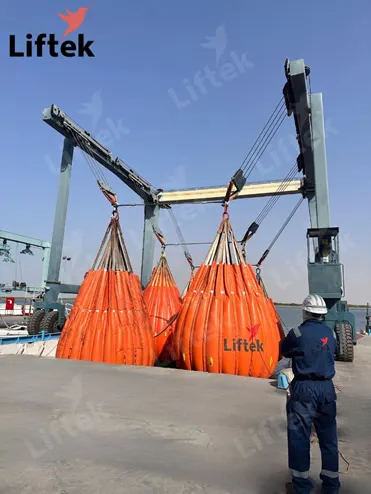 Load test bags for crane load testing and heavy lifting safety in UAE