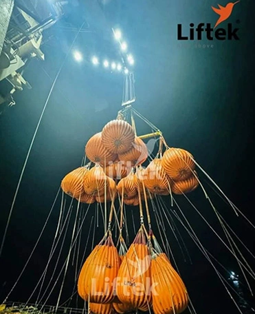 Offshore load test using liftek waterbags