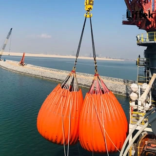 Pedestal crane load test uae with liftek waterbags