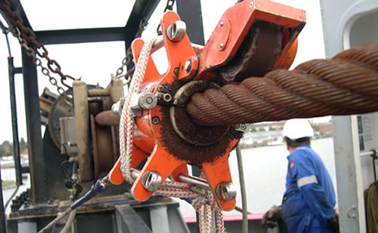 Wire rope passing through inspection