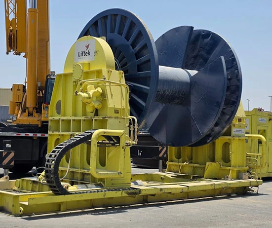 Spooling service using advanced machinery for optimal wire rope management and storage