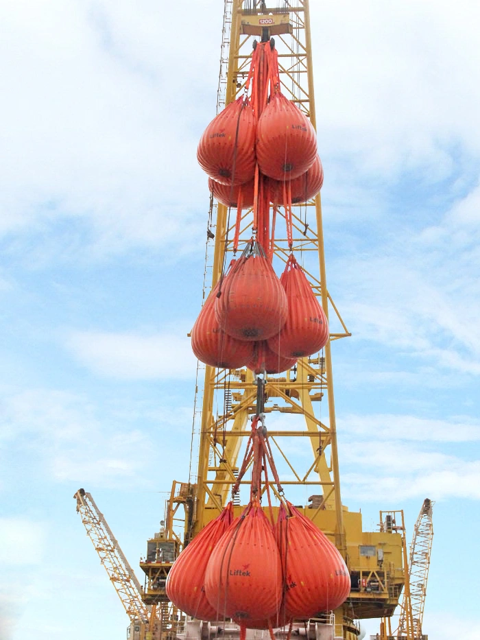 Multiple water weight load testing bags stacked