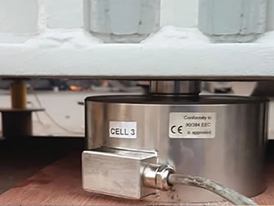 Electronic load cell labeled Cell 3 for accurate weighing